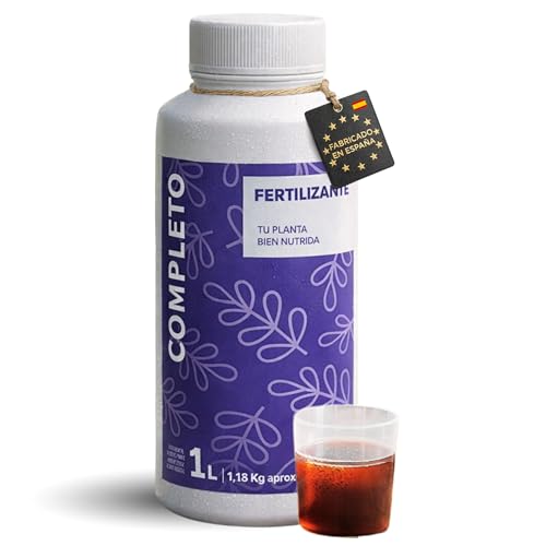 Fertilizante Completo NPK 4-5-5 con Micronutrientes Quelatados EDTA y Aminoácidos Abono Líquido Universal para Plantas de Interior y Exterior para Césped Frutales Flores 1L | FERTILIS