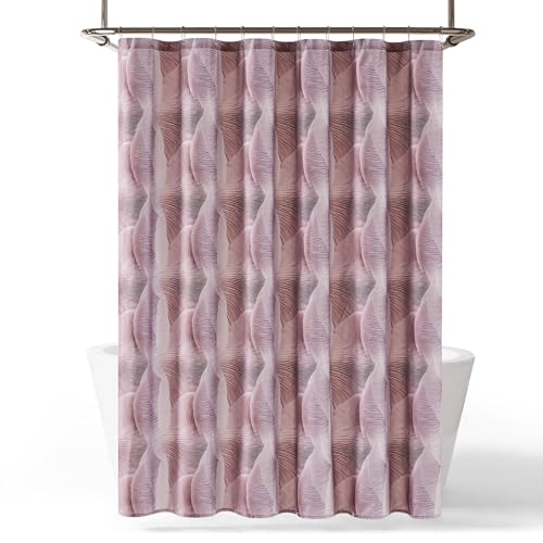 Rideau de douche rose en coton Lush Decor Chuks Collins 183x183 cm