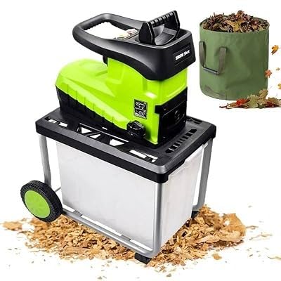 EXSHUING Trituradora De Jardín Eléctrica; Depósito Desmontable De 60 L, Corta Ramas Y Ramitas De 4,5 Cm (1,77'), Ruedas De 7 Pulgadas, Doble Tolva Para Ramas, Ramitas Y Restos De Setos