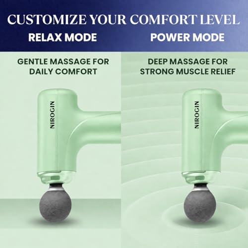 Image of Massage Gun for Body Pain Relief | Mini Massager Gun for Back Pain & Muscle Recovery | Portable Gun Massager for Deep Tissue Massage | Back Massager & Body Massage Gun (Green)