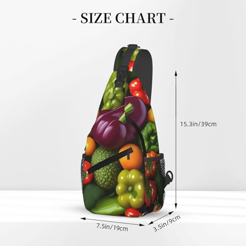 Mochila de hombro estampado de frutas y verduras para senderismo miniatura 3