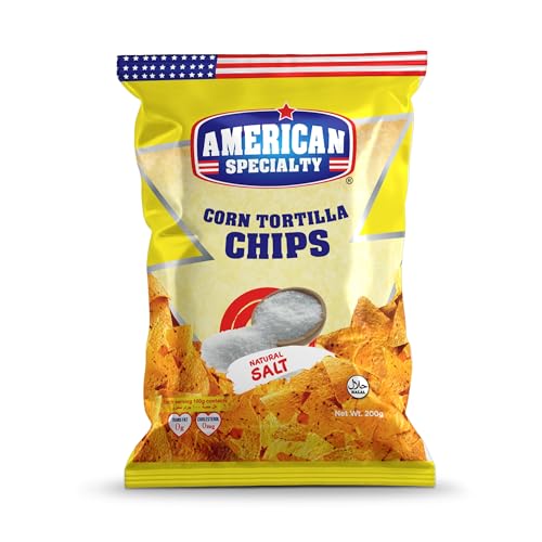 American Specialty Corn Tortilla Chips Natural Salt - Zero Cholesterol and Zero Trans Fat - 200g
