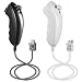 Top Souls 2Pack Nunchuck Remote Controller for Nintendo Wii Wii U Video Game (Black and White)