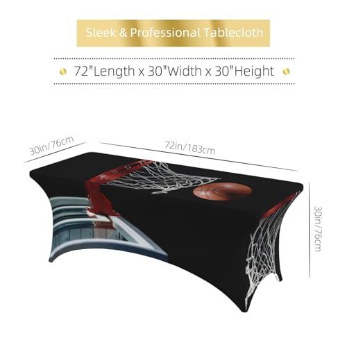 Nappe de table rectangulaire extensible en élasthanne imprimé basket-ball