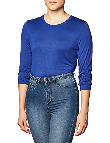 WonderWink Women's Layers Silky Long Sleeve Tee, Galaxy Blue, Small