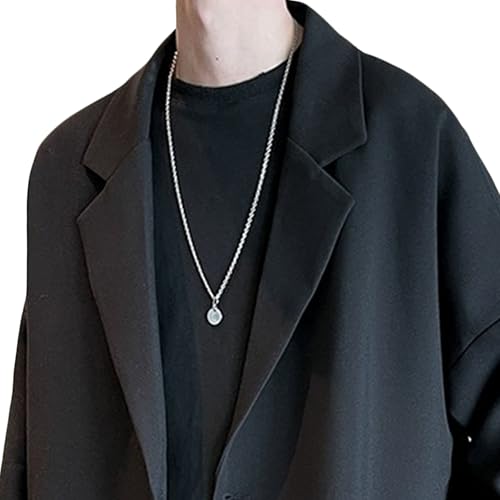 Men's Blazers Trendy Loose Suit Jackets Casual Streetwear Suit Coat Simple Regular Lapel Suit Tops2