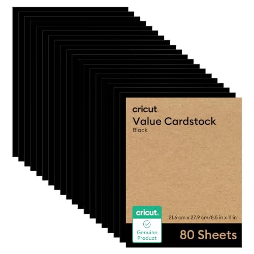 Cricut® Value Cardstock, Black - 8.5 in x 11 in (80 Sheets)