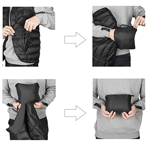 Lesmart Men's Down Vest Jacket Lightweight Packable Winter Outdoor Puffer Vest Coat With Pockets M Black #TOP5