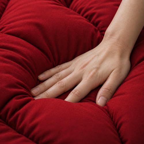 Image of Luxury Hotel Collection Cotton Comforter | All-Season Lightweight Quilt for Hot Sleepers | Plush, Breathable & Box-Stitched (Queen) Blood RED
