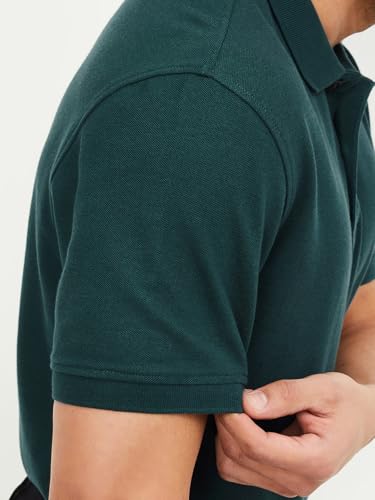 Image of Max Mens Cotton Blend Regular Fit Half Sleeves Solid Polo T-Shirt