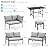 Danrelax 7 Pieces Aluminum Patio Conversation Set, All Weather Metal Frame Outdoor Furniture Set, Outdoor Patio Set for Lawn, Garden, Balcony, Poolside, Light Gray, Fireproof Board