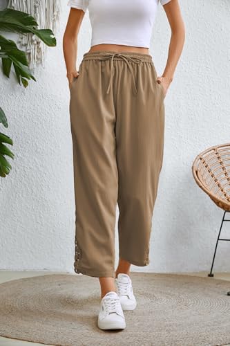 Image of Women Fashion 2026 Casual Elastic Waist Pants with Pockets