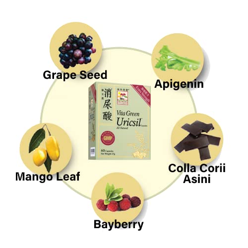 Vita Green Urinary Uric Acid Herbal Supplement, Natural Cleanse
