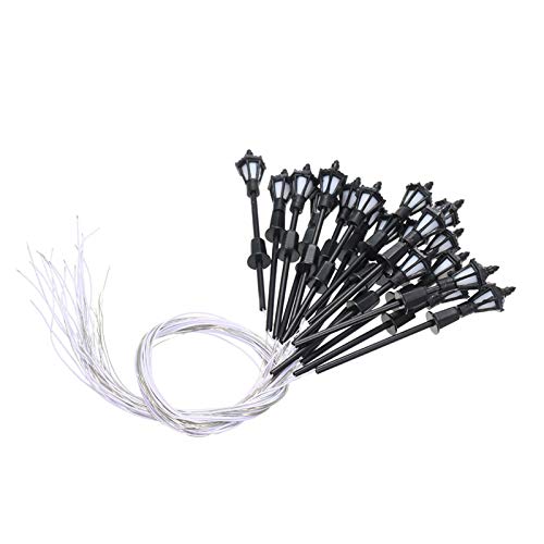 20 stücke Warmweiß Modell Straßenbeleuchtung Layout Laternenpfahlbahn Zug Garten Spielplatz Landschaft Led Lampe Beleuchtung 1: 150 Skala 65mm Cover