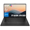 HP 17 Laptop (17.3″ FHD BrightView, Intel 10-Core i7-1355U, 32GB RAM, 1TB SSD, Narrow Bezel) for Business, Enterprise, Student, Long Battery Life, Webcam, Wi-Fi 6, Fast Charge, Win11 Pro, Black