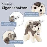 Steiff Kuscheltier Bernie Husky, Süßes Stofftier mit Kunststoffaugen, Kinder, Jungen & Mädchen, Plüschtier 17 cm, Weiß, 104985