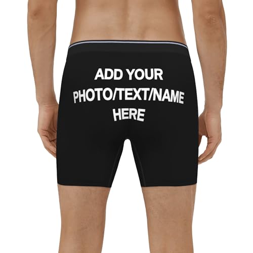 Long Customize Boxer Briefs for Men Personalized Underwear Add Your Own Photo Text Name Logo4