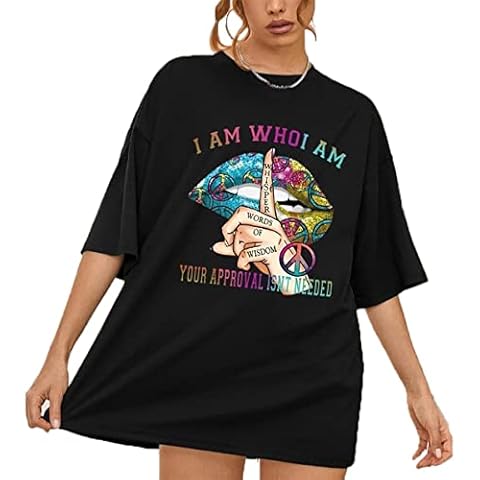 WearAll Oversized I Am Who I Am T-Shirt Cover