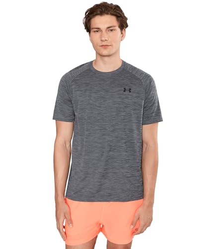 Under Armour Maglietta da Uomo UA Tech Testurizzata SS, Castlerock / / Nero, XXL
