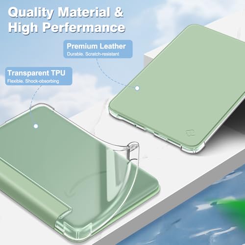 Fintie Slim Case for 6" Kindle (11th Generation-2024/2022 Release), Ultra Clear Soft Flexible Transparent TPU Back Cover Light Shell Auto Wake/Sleep for Kindle 2024/2022 11th Gen, Agave Green by FINTIE - Image 4