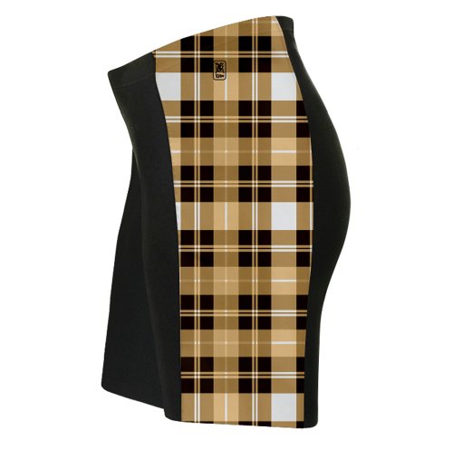 ScudoPro Yellow Plaid Shirt Cycling Shorts for Women
