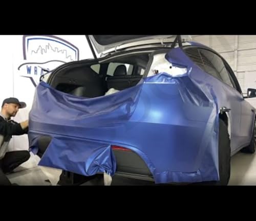 Image of WISDOM Navy Blue Matt Metallic Vehicle Wrap Vinyl Matt Finish Easy Apply Air-Release Weatherproof DIY Car & Motorcycle Wrap (Navy Blue MATT Metallic, 20 Inch X 17 Feet)