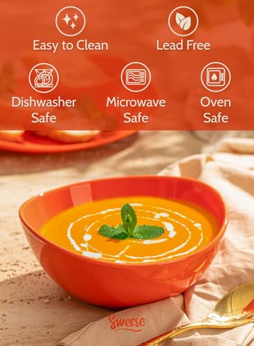 image for Sweese porcelain bowls 18 oz set of 6 - versatile for soup, cereal, fr