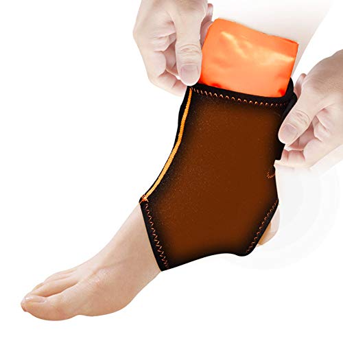 Ankle Foot Ice Pack Wrap For Injuries, 2 Reusable Hot Cold Ice Gel Packs With Adjustable Braces For Sprained Ankles, Achilles Tendonitis, Plantar Fasciitis, Instant Pain Relief For Bruises Swelling #TOP1