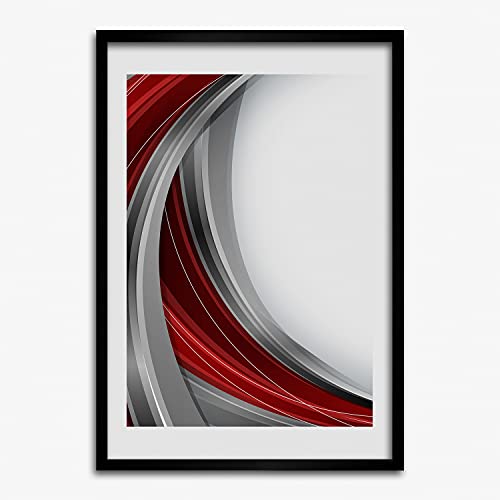 Cadre MDF Tulup 50x70 cm avec affiche de vagues modernes pour décoration murale