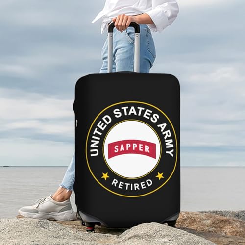Us Army Sapper Retired Protect Your Luggage in Style with Our Suitcase Cover - Ideal for Travelers and Business Trips! Medium2