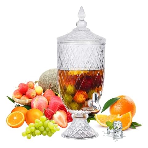 Pickei 1.3 Gallon Glass Drink Dispenser Cover