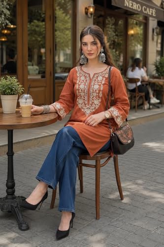 Image of ANNI Designer Cotton Short Kurti for Women | Stylish Kurti | Short Kurti Top | Casual Kurta for Women | Comfortable Cotton Kurtis for Womens