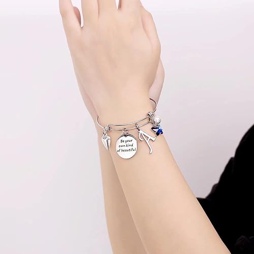 Miniatura 3 de Pulseras con dije de mariposa para mujer, brazalete extensible con mensaje inspirador en inglés Be Your Own Kind of Beautiful, joyería personalizada