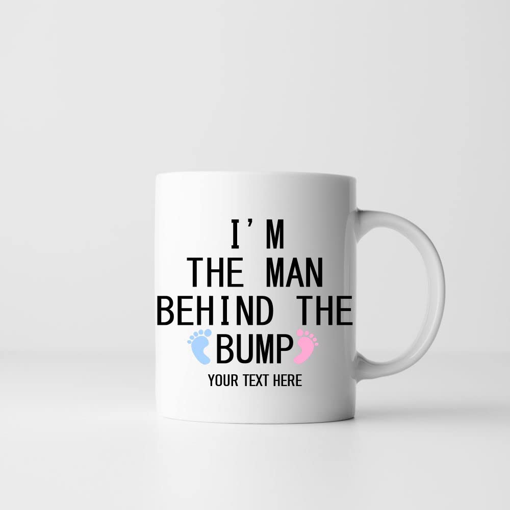 Ditzy Doll Personalised Mug - 11oz Funny Birthday Gift Custom Text Novelty Christmas Coffee Tea Joke Idea (Man Behind The Bump)