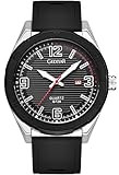 EAJOMIN Sport Waterproof Large Big Face Watches for Men Students, Silicone Band Watch with Second Hand Luxury Classic Date Dial Analog Watch,Elegance Comfort (G728 Silver Black)