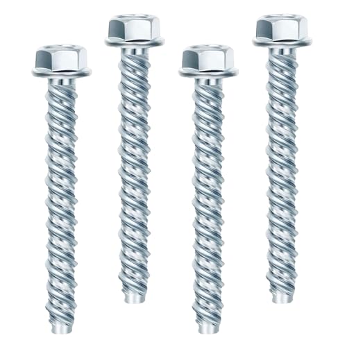 20 Stück Betonschrauben m8 x 60mm, Betonschraube Sechskantkopf Schrauben Set, Betonschrauben ohne Dübel verzinkt mit Scheibe, Schraubanker für Industrie Mauerwerk Beton Architektur