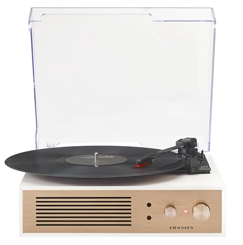 Crosley CR6045A-CR Miles 3-Speed Bluetooth in/Out Record Player Turntable with Built-in Speakers, Crème - Les Beatles, Paul McCartney, John Lennon, RIngo Starr, George Harrison Crosley CR6045A-CR Miles 3-Speed Bluetooth in/Out Record Player Turntable with Built-in Speakers, Crème