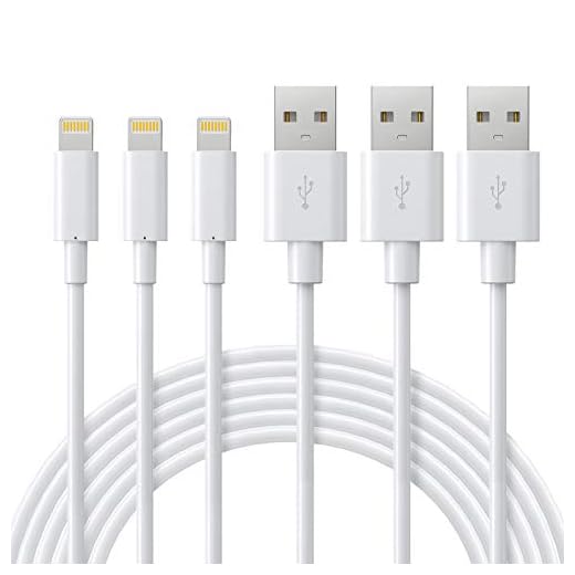 ilikable Cable iPhone 2M 3 Pack, Cable Lightning Cable Carga Rapida Cargador iPhone Compatible con iPhone 11 Pro Max/XS Max/XR/X/8/7/6s/SE/iPad Mini Air, iPod, Airpods - Blanco