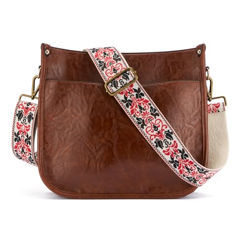 Image of ZOOEASS Bronze Buckles Purse Strap, 2 inch Wide Crossbody Handbag Strap Adjustable Replacement Shoulder Strap Vintage Embroidery