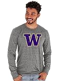 Blue 84 Men's Washington Huskies Tri-Blend Long Sleeve T-Shirt Vintage Icon Heather Grey, Grey, Medium