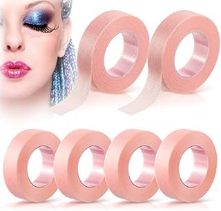 6 Rolls Lash Tape Beauty Eyelash Tape Breathable Micropore Fabric Tape for Lash Extensions Supplies Individual Eye Lashes Tools, 0.5 inch x 10 Yards (Pink)