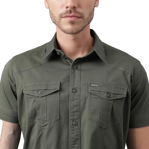 Image of Woodland Men Cotton Regular Fit Casual and Comfortable Shirts