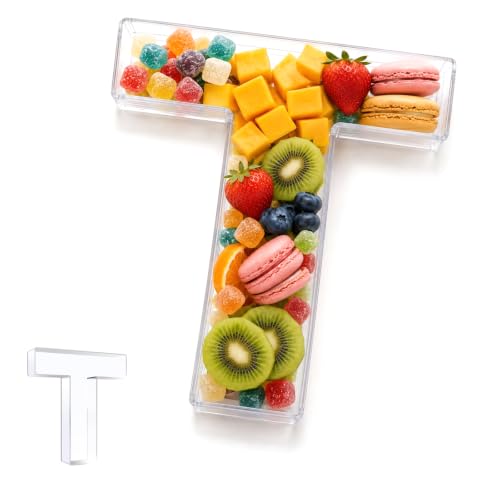 Image of Pooqla 10 inch Acrylic Letter Charcuterie Tray Birthday Party Fillable Box T