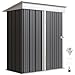 Outsunny Metall Gerätehaus 1,36m² 161 x 95 x 181cm Geräteschuppen mit Pultdach Fundament verstellbare Regale Abschließbarer Tür wetterfest Gartenhaus Outdoor Garten Schuppen für Außenbereich