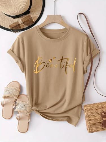 Image of Jawdrobe Women's Graphic Printed T-Shirt Soft Cotton Blend Tee for Everyday Style | Oversized Fit Half Sleeve Printed Round Neck T-Shirt for Women