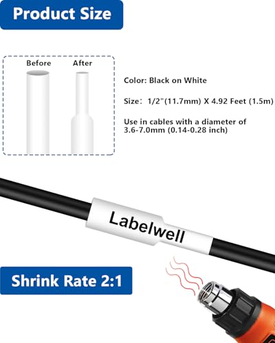 Marquage câble électrique lisible avec le ruban rétractable HSe-231 HS231 - 2
