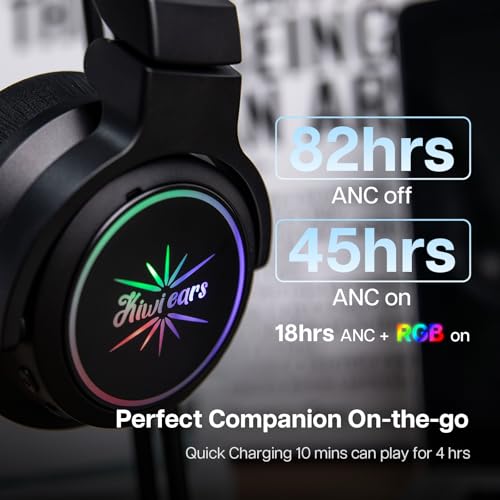 Image of Linsoul Kiwi Ears Aventus Bluetooth 5.4 Over Ear Headphones,Wireless DJ Studio Monitor Earphones, Dual Dynamic Driver Gaming Headset with Hybrid ANC, 82H Playtime for Podcast Gaming Guitar