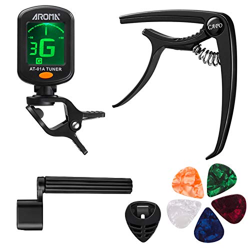 Guitar Accessories Set 9 Pieces Guitar Tool Kit Including Guitar Capo, Tuner, String