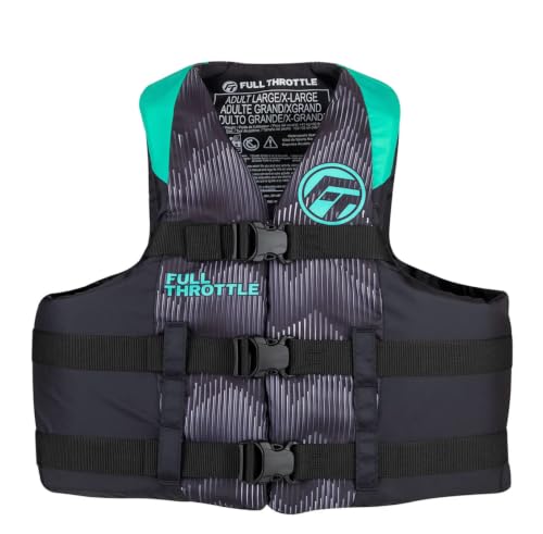 Full Throttle Adult Nylon Life Jacket Aqua 2X/4X