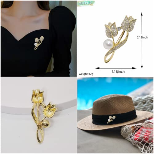 Image of Lavender flower brooch crystal rhinestone tulip brooch elegant accessories jewelry women brooches and pins fashion jewelry wedding flowers lapel pin